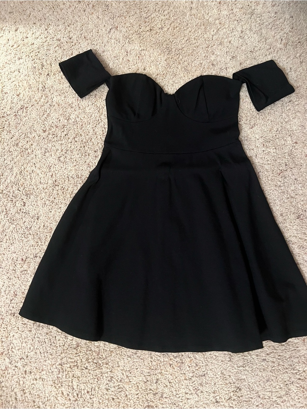 Lulu's Black One-Shoulder Fit & Flare Dress